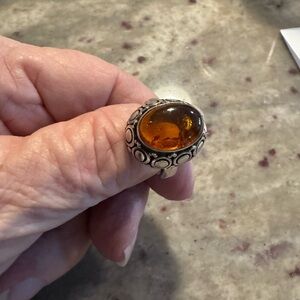 Amber 925 Sterling Silver Ring size 8